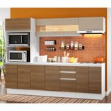 Cozinha Completa 100% MDF Madesa Smart 250 cm Modulada Com Balcão e Tampo