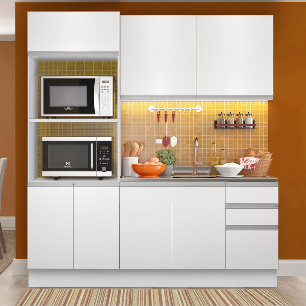 Cozinha Compacta Madesa Acordes Glamy 100% MDF 3 Peças