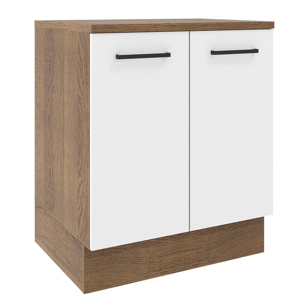 Balcão De Cozinha Madesa Agata 70 Cm 2 Portas - Rustic/branco