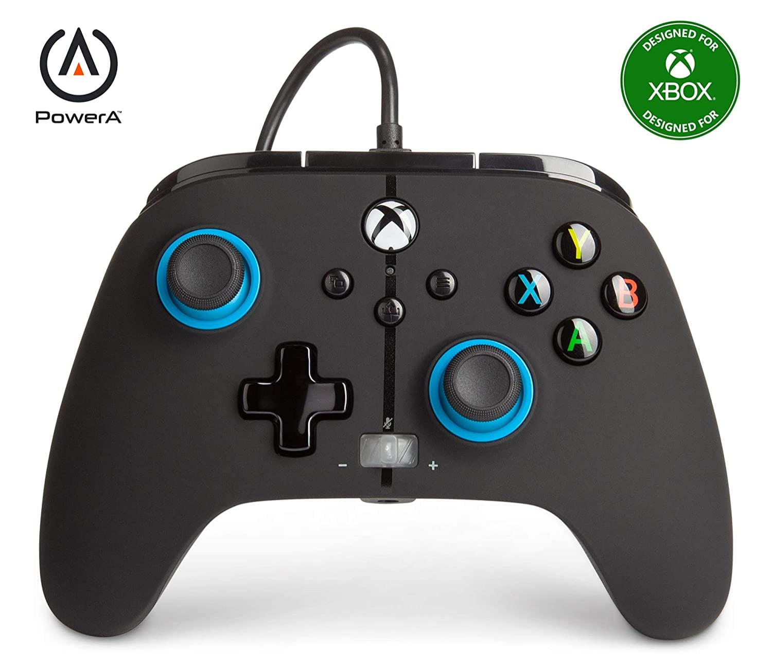 Powera Controlador Conectado Aprimorado Para Xbox - Blue Hint, Gamepad, Controlador De Videogame Com Fio, Controlador De Jogos, Série Xbox X|s