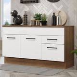 Balcão Gabinete De Pia Madesa Agata 150 Cm 2 Gavetas 2 Portas (com Tampo) - Rustic/branco