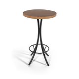 Mesa Alta De Bar Redonda 60cm Tampo Em Mdf E Base Metal Preto/noronha - Straub Web