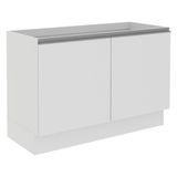 Balcão de Pia Madesa Acordes Glamy 100% MDF 120 cm 2 Portas - Branco