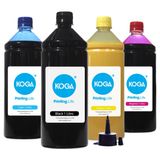 Kit 4 Tintas Sublimáticas para Epson L395 Bulk Ink CMYK 1 Litro Koga