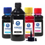 Kit 4 Tintas para Epson L120 Ecotank Black 500ml Color 100ml Corante