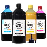 Kit 4 Tintas para Epson L575 Ecotank CMYK Aton Pigmentada 1 Litro