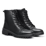 Bota Coturno Feminina Cano Médio Zíper Lateral Conforto Preto 35