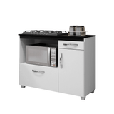 Balcão Arte Móveis Cronos Para Cooktop 5 Bocas Com 2 Portas 1 Gaveta Branco