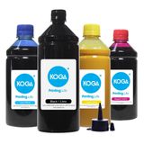 Kit 4 Tintas Sublimática para Epson L495 Ecotank Black 1 Litro e Coloridas 500ml Koga