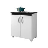 Balcão Arte Móveis Fox Para Cooktop 5 Bocas Com 2 Portas Branco