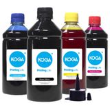 Kit 4 Tintas para Epson L475 EcoTank CMYK Corante 500ml Koga