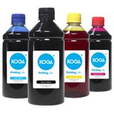 Kit 4 Tintas para Impressora compatível Epson L455 CMYK Corante 500ml Koga