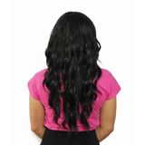 Peruca Lace Wig Ondulada Preto Natural Fibra Futura 65 Cm