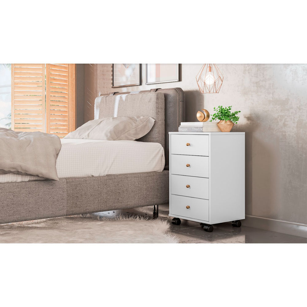 Mesa De Cabeceira Presence 4 Gavetas Demobile