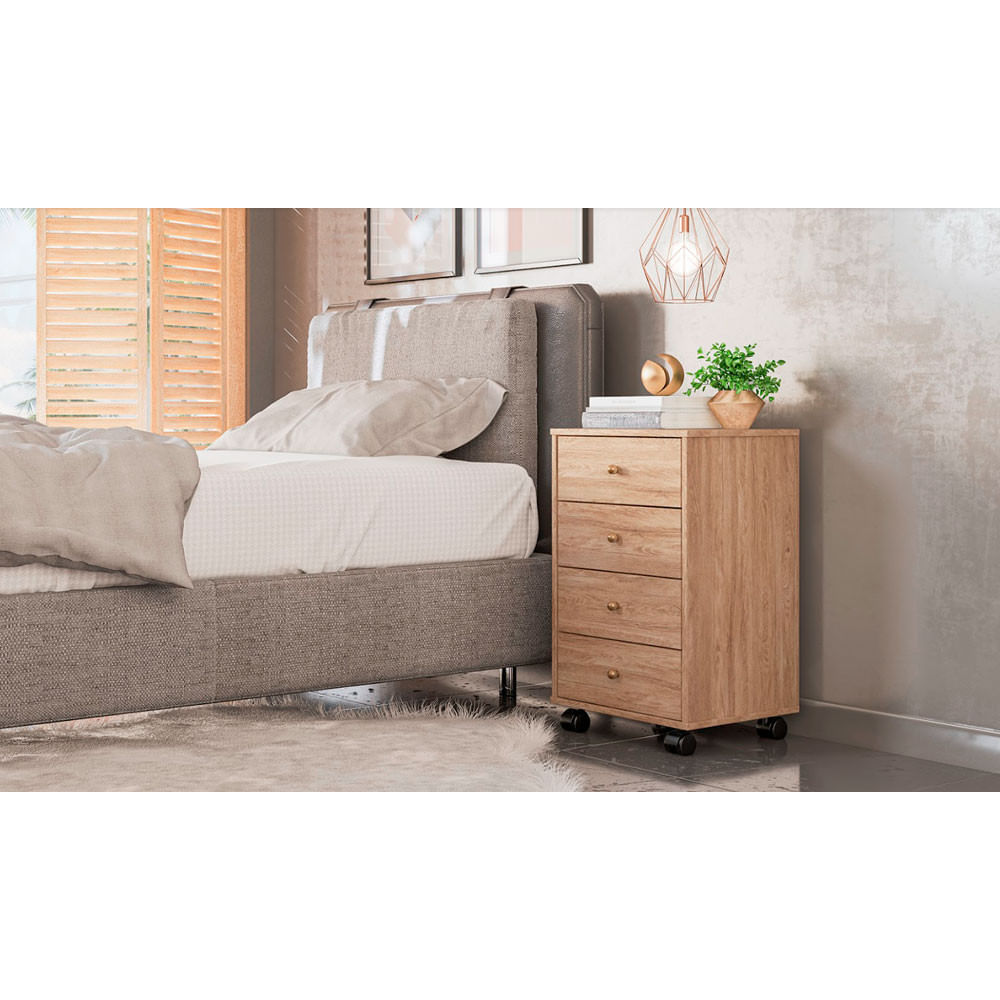 Mesa De Cabeceira Presence 4 Gavetas Demobile