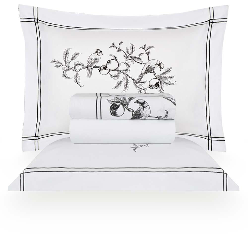 Jogo De Cama Casal 200 Fios Romã - Naturalle Fashion Estampado Claro