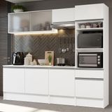 Armário De Cozinha Completa 240cm Branco Topazio Madesa 05