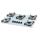 Cooktop Fischer 5Q Gás Mesa Vidro Branco Polar