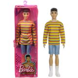 Boneco Com Estojo Ken Barbie Fashionistas Camiseta Listrada 175 Mattel