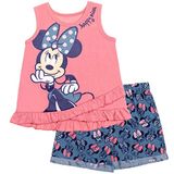 Disney Minnie Mouse Toddler Girls T-shirt E Shorts Twill Set 3t