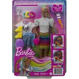 Boneca Barbie Penteado Arco Íris Oncinha Morena Grn80 Mattel