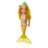 Boneca Barbie Dreamtopia Chelsea Sereia Cabelo E Cauda Amarelo - Mattel