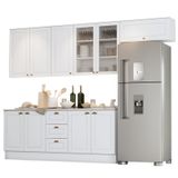 Cozinha Completa Americana 7 Peças Branco - Móveis Henn