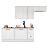 Cozinha Completa Americana 5 Peças Sem Vidro Branco - Móveis Henn