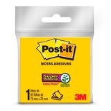Bloco Adesivo Post-it 76x76 mm 3M Amarelo Neon 45 folhas