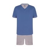 Pijama Lupo Masculino 28000-001 Gola V Curto 0771-azul Xg