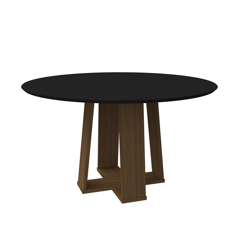 Mesa De Jantar Isabela 135x135 Imbuia/preto - New Ceval