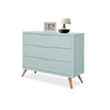 Cômoda Old Clean 3 Gavetas Corrediça Telescópica Mdf Planet Menta