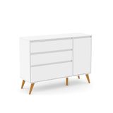 Comoda Com Porta Retrô Clean Matic Branco Eco Wood 20000