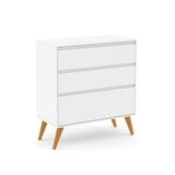 Comoda Retrô Clean Matic Branco Eco Wood 19972 Quarto Bebe