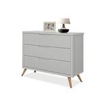 Cômoda Old Clean 3 Gavetas Corrediça Telescópica Mdf Planet  Cinza