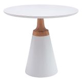 Mesa Lateral Decorativa Para Sala De Estar Mandrágora 45x45 Redonda Off White - Gran Belo