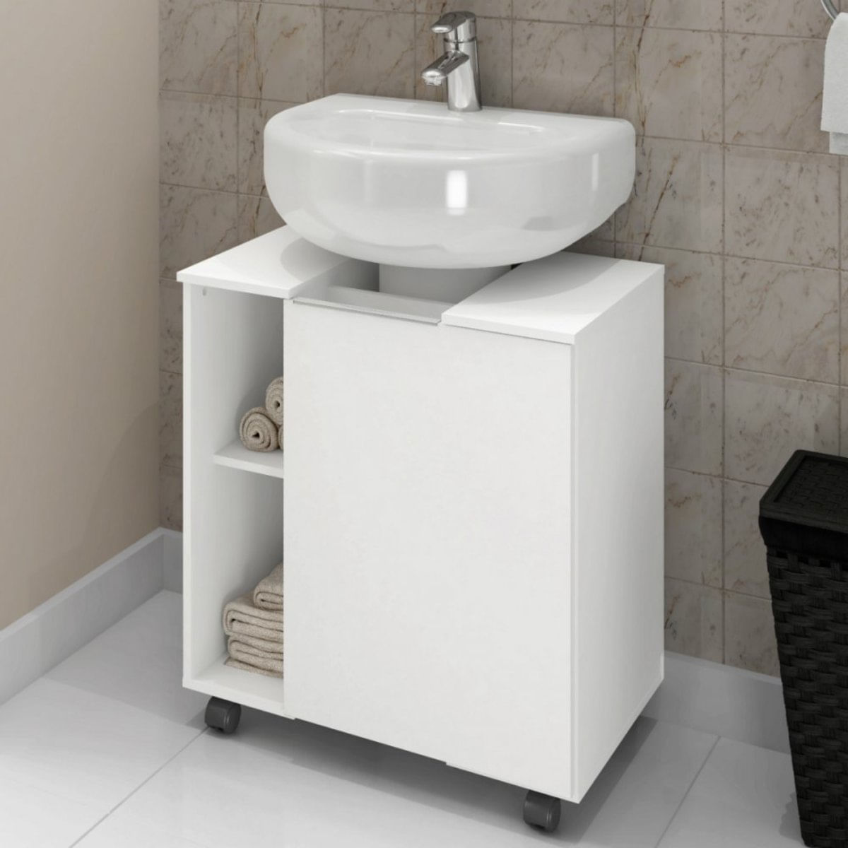 Gabinete para Banheiro 1 Porta Pequin Bechara Branco