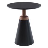 Mesa Lateral Decorativa Para Sala De Estar Mandrágora 45x45 Redonda Preto - Gran Belo