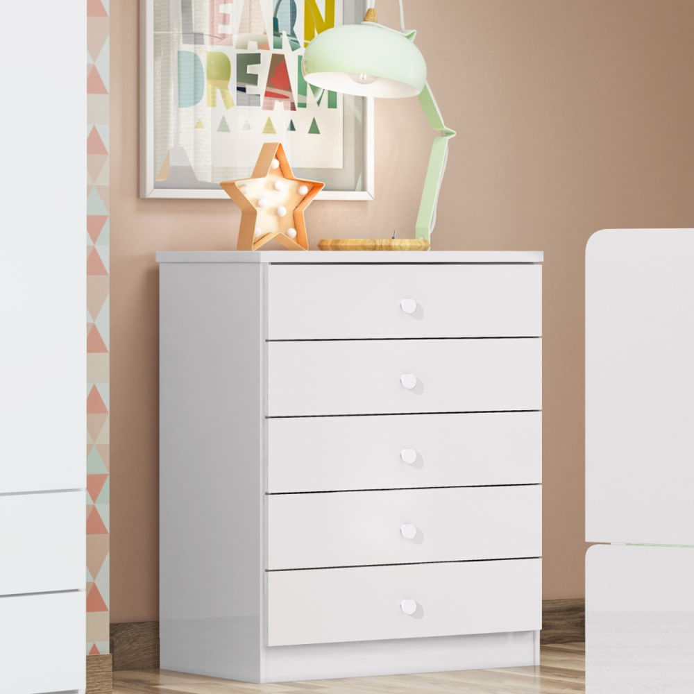 Cômoda Infantil 05 Gavetas Pique Esconde Henn
