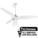 Ventilador De Teto Ventisol Wind Light Branco 3 Pás, Cv3, 01 Lâmpada Led Inclusa - 220v