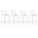 Kit - 4 X Banquetas Altas Masters Allegra - Branco