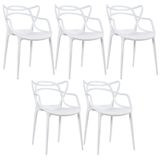 Kit - 5 X Cadeiras Masters Allegra - Branco