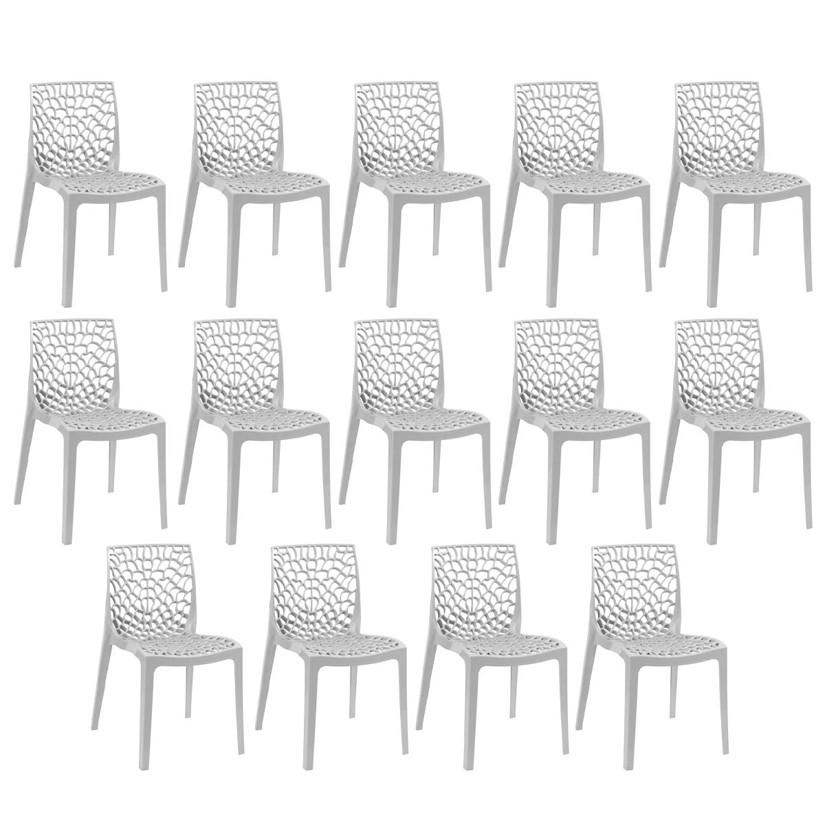 Kit - 14 X Cadeiras Gruvyer - Cinza Claro