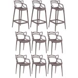 6 Cadeiras + 3 Banquetas Altas Masters Allegra Fendi