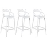 Kit - 3 X Banquetas Altas Masters Allegra - Branco