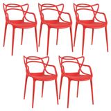 Kit - 5 X Cadeiras Masters Allegra - Vermelho