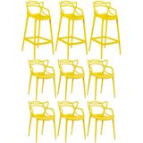 6 Cadeiras + 3 Banquetas Altas Masters Allegra Amarelo
