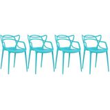 Kit - 4 X Cadeiras Masters Allegra - Azul Tiffany