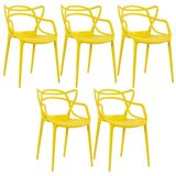 Kit - 5 X Cadeiras Masters Allegra - Amarelo
