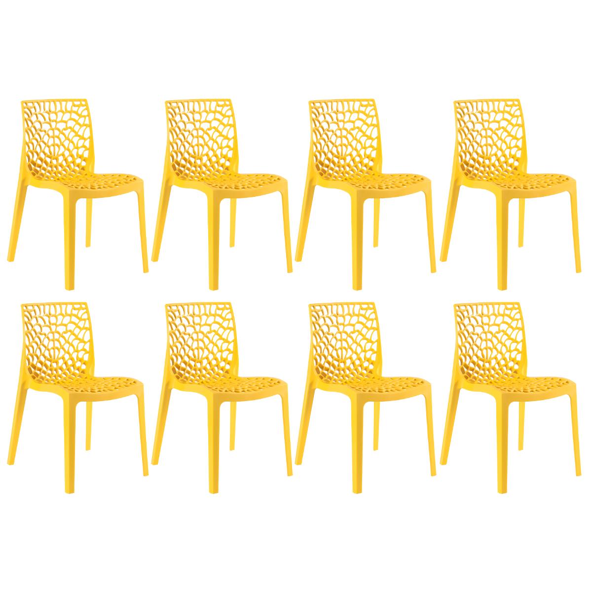 Kit - 8 X Cadeiras Gruvyer - Amarelo